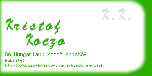 kristof koczo business card