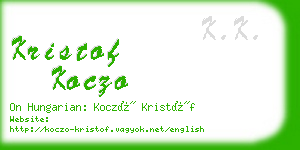kristof koczo business card